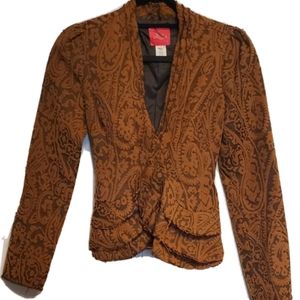 Tapestry Textured Wool Blend Fitted Blazer XS